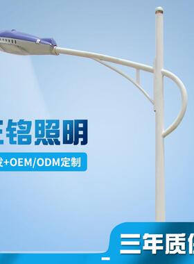 led市电飞机灯具市政建设亮化6米路灯杆海螺臂led道路防雷路灯