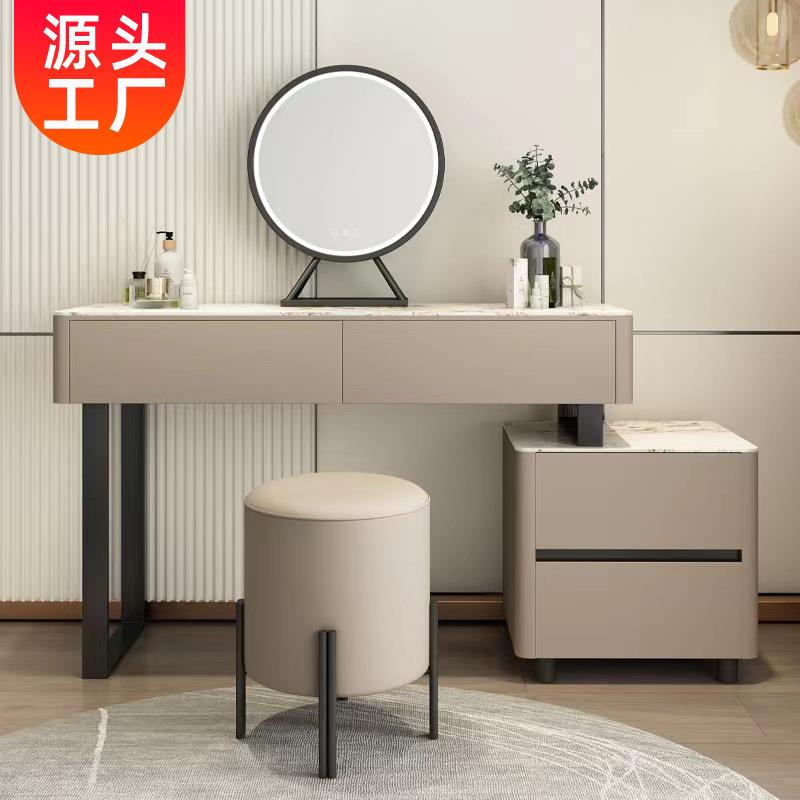 意式极简妆台高级感岩板斗柜梳妆台一体大容量收纳化妆桌工厂直销