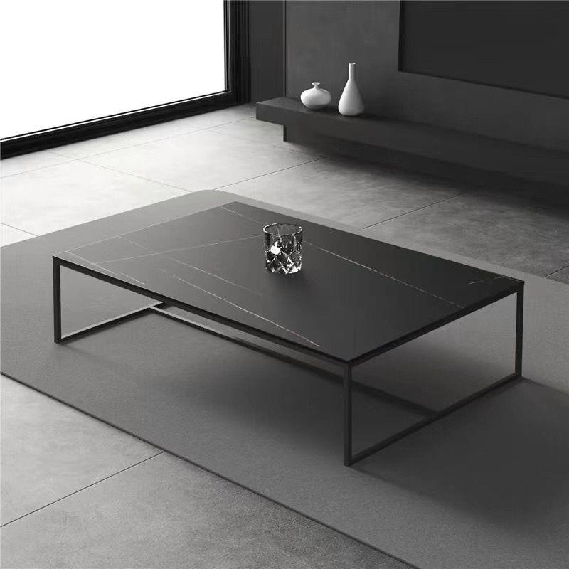 北欧轻奢岩板茶几家用现代简约大理石茶桌小户型客厅茶台桌子极简