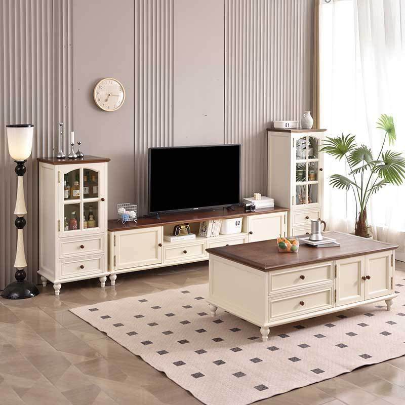实木电视柜茶几组合法式奶油客厅茶几电视柜大容量储物柜落地柜,鲜花速递/花卉仿真/绿植园艺,割草机/草坪机,淘宝优惠券,粉丝福利购,淘宝优惠卷