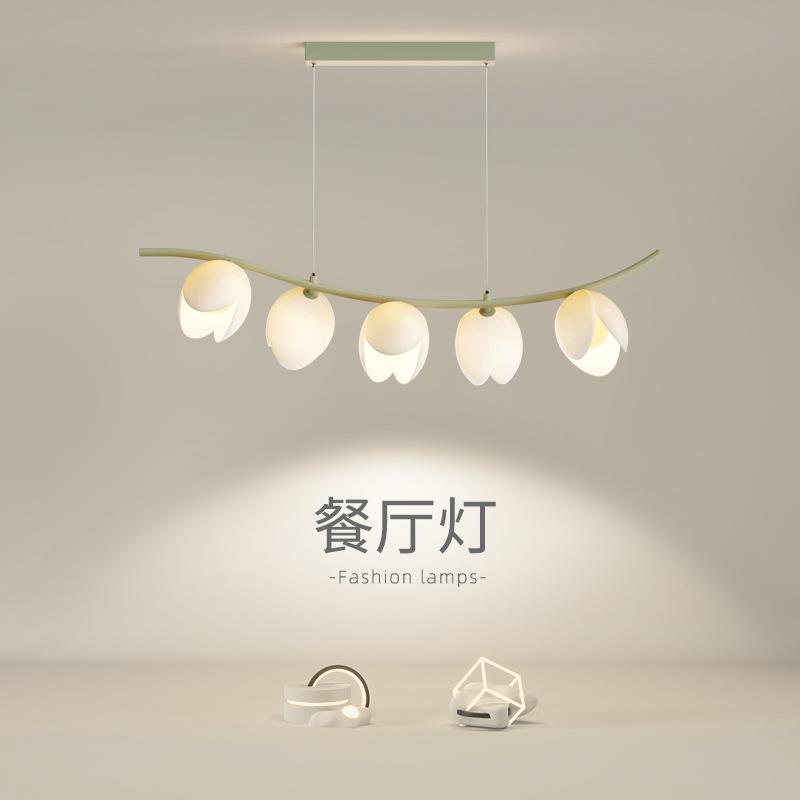 设计师奶油风餐桌餐厅灯网红爆款简约现代长条意式极简吧台吊灯具