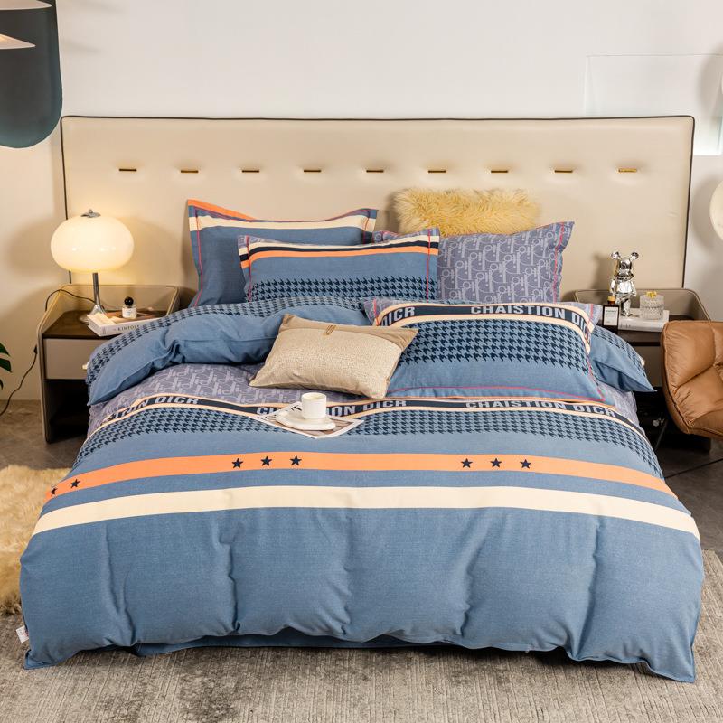 新款冬季全棉加厚磨毛四件套100纯棉被罩床单床品学生三件套