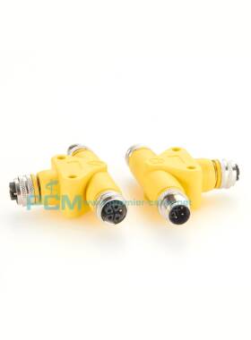 【折扣价】IP67KLMST编码M12HYT型456芯1公头2母头直插分路器电源