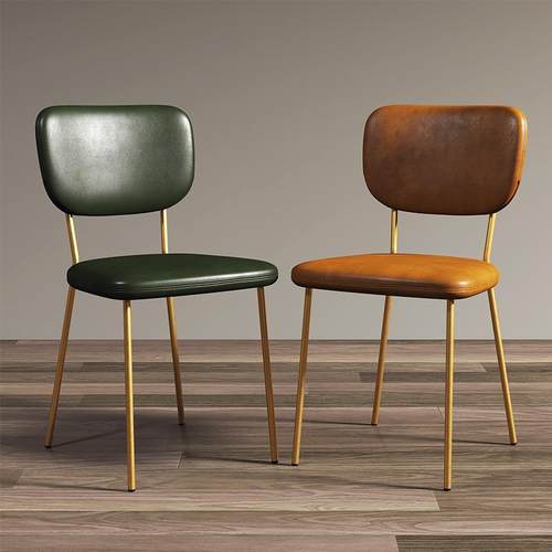 轻奢餐椅 现代简约家用单人靠背椅酒店北欧餐厅ins风铁艺化妆椅子