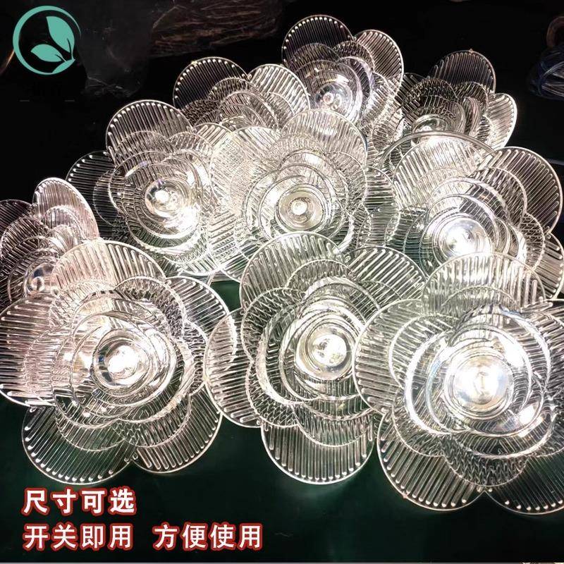 新款婚庆道具透明玫瑰花吊灯婚礼堂酒店商场室内舞台布置装饰灯
