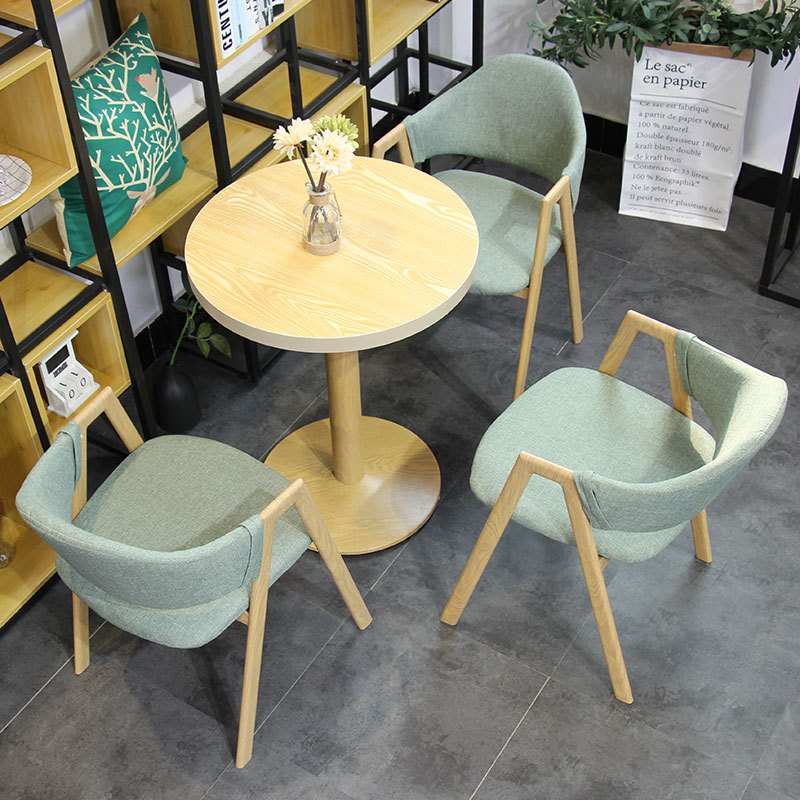 网红西餐厅咖啡厅桌椅组合简约清新甜品奶茶店烘焙餐馆餐椅圆桌子