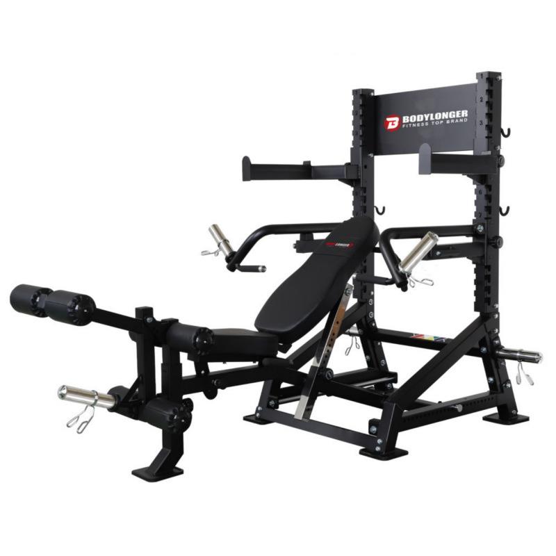 商用多功能卧推架举重床深蹲训练器夹胸大腿伸展训练器