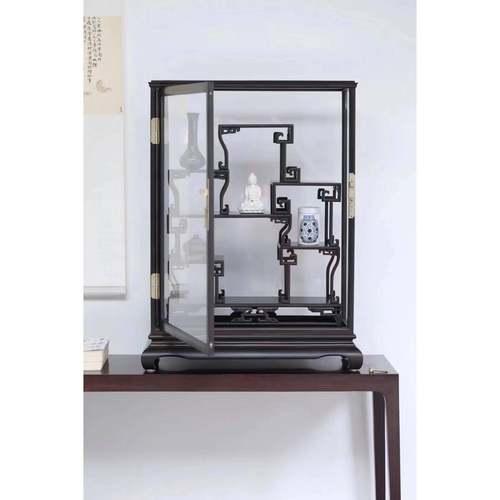 紫光檀东非黑黄檀博古架多宝阁古董架收纳架置物架清式明式家具