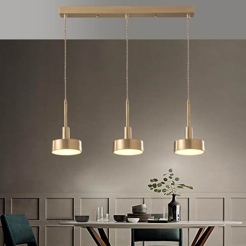 全铜餐厅吊灯现代简约吧台极简玻璃餐桌灯网红北欧轻奢美式灯具
