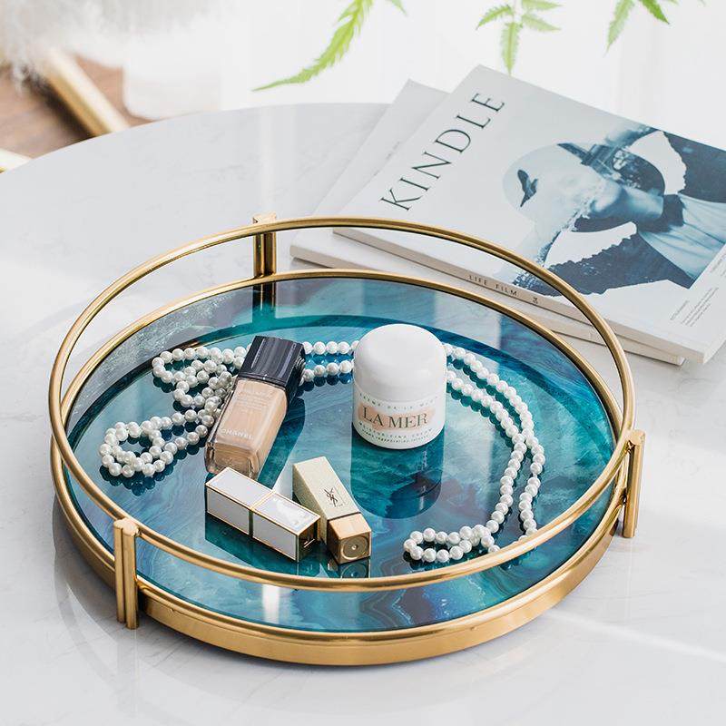 北欧轻奢金属玛瑙石纹托盘茶盘茶几收纳装饰品摆件家居工艺品摆,鲜花速递/花卉仿真/绿植园艺,割草机/草坪机,淘宝优惠券,粉丝福利购,淘宝优惠卷