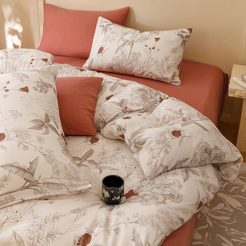 加厚保暖全棉磨毛四件套纯棉被套床上用品三件套秋冬保暖套件床单