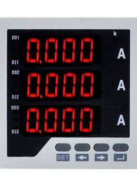 伊莱科ELE-3AA33三相数显电流表交流数字智能电表96x96AC5A