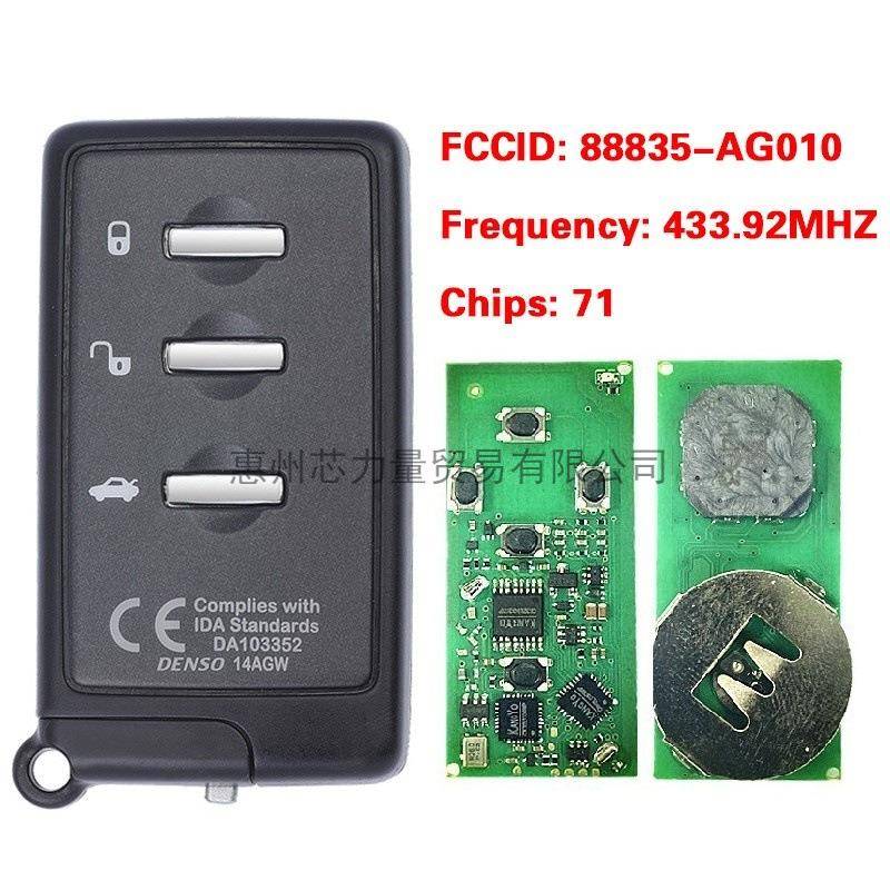 适用于斯巴鲁13/14年3键智能卡ASK433.92MHzID71HYQ14AGX0780
