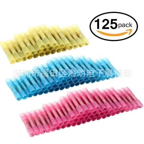 125pcs热收缩对接连接器电气卷曲线套船用各种接线端子套装