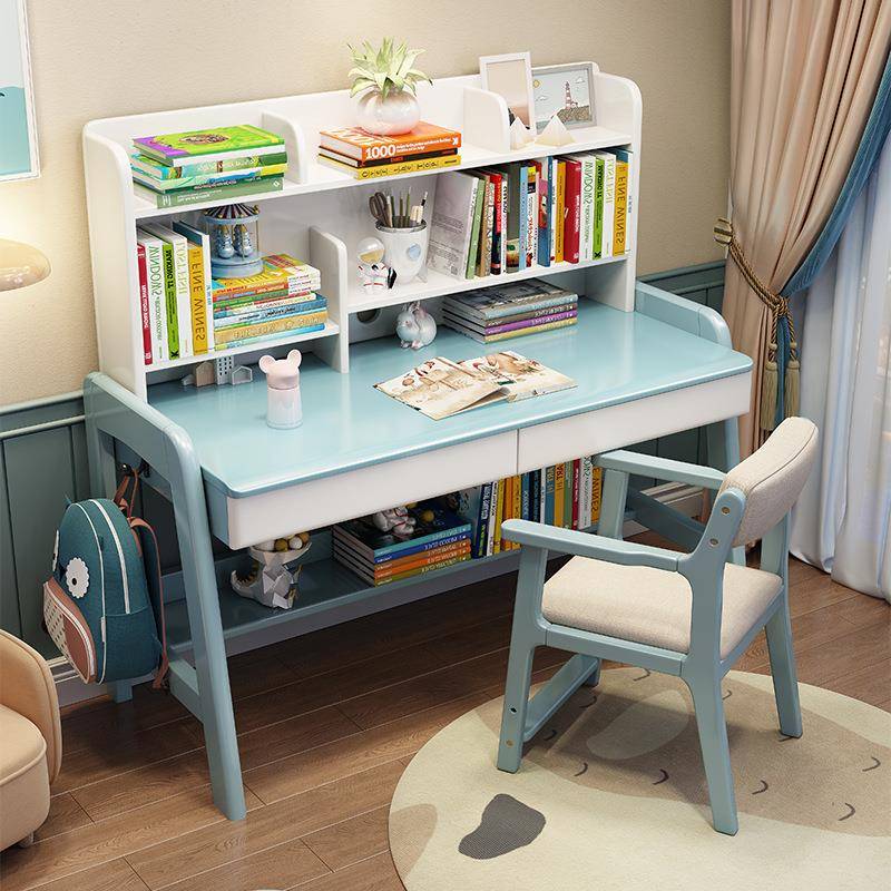 直销儿童学习桌椅子小学生可升降写字桌家用卧室全实木书桌