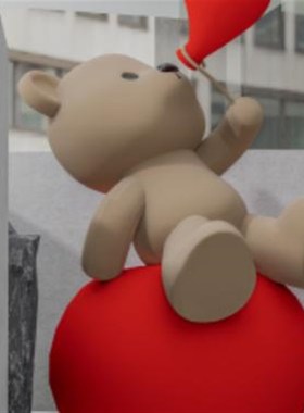 玻璃钢几何熊雕塑定制大型商场卡通售楼处户外景观园林景区大摆件