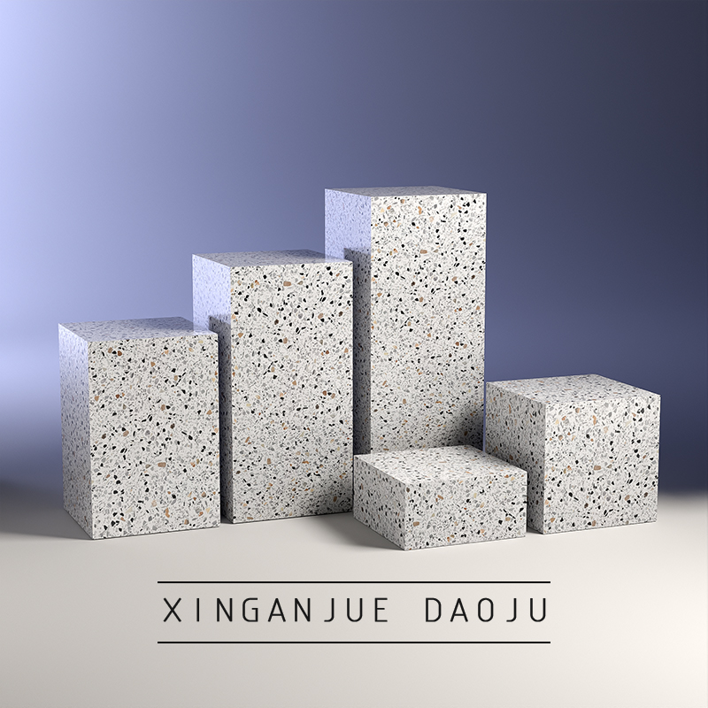 现货速发仿水磨石地台站台模特底座展示台服装店流水台方形几何体