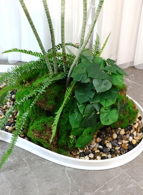 仿真植物造景硅胶围挡围栏挡水条室内绿植阳台遮挡底座摆件装饰