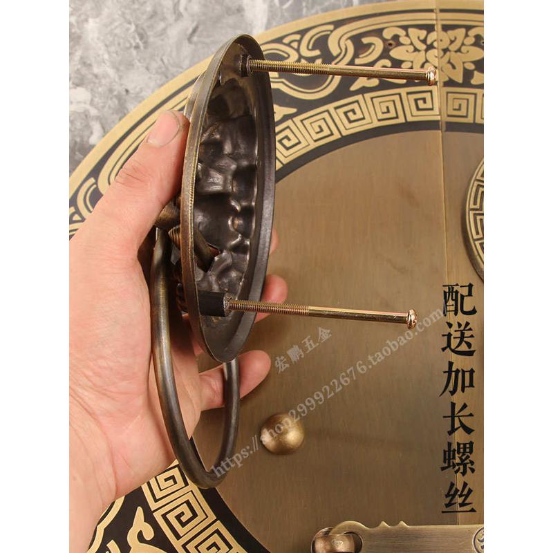 仿古中式明插销锁扣纯铜门栓大门拉手户外花园复古木门门锁铜把手