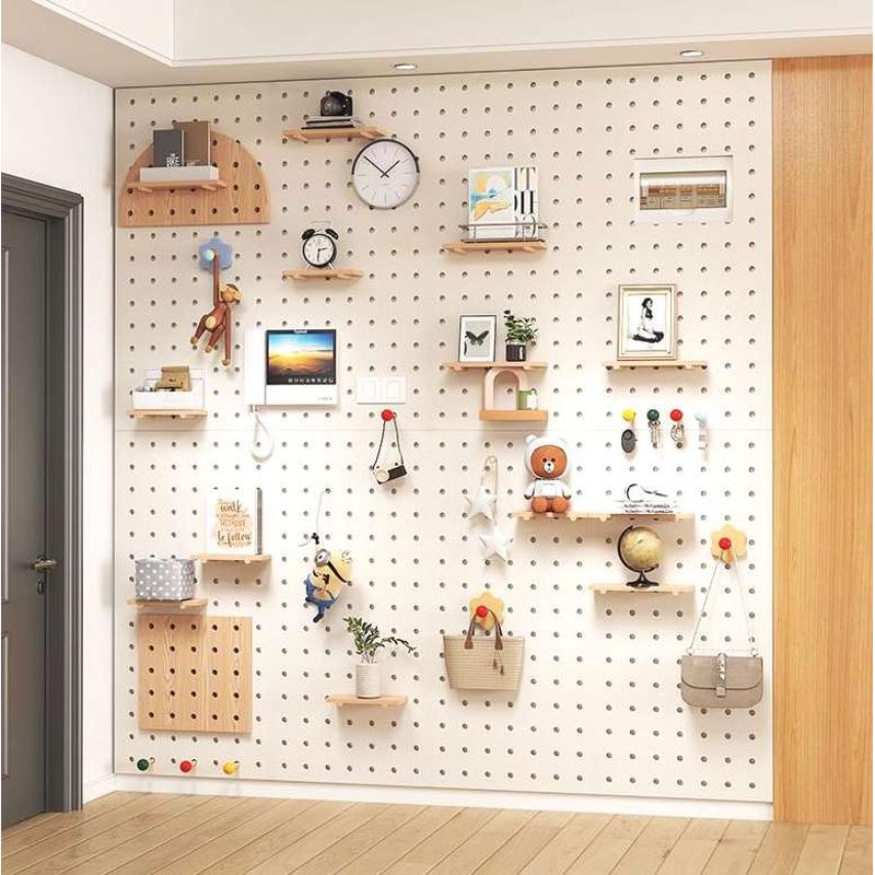 定制实木洞洞板墙上置物架木质墙壁挂墙书架隔板收纳架挂板墙面架
