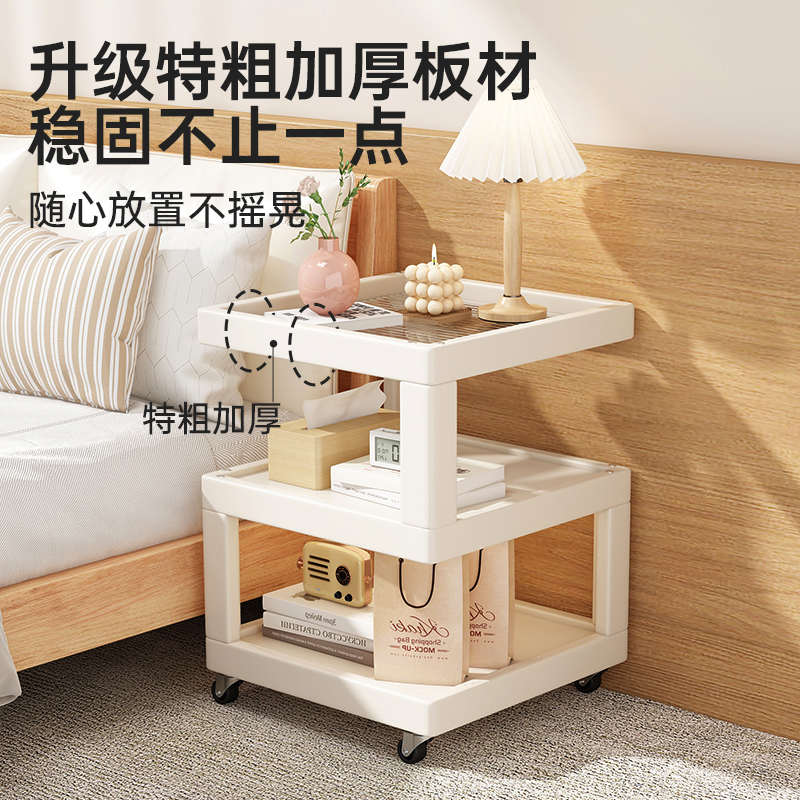 实木沙发边几可移动客厅带轮侧边柜床头置物架家用创意茶几小桌子