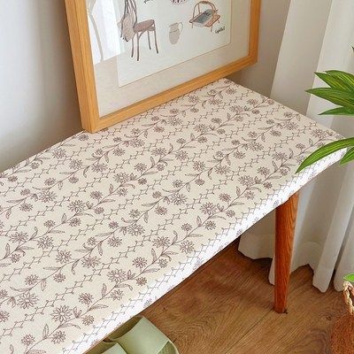 奶咖山野小花换鞋凳软包坐垫长条凳垫子海绵垫家用玄关鞋柜垫子