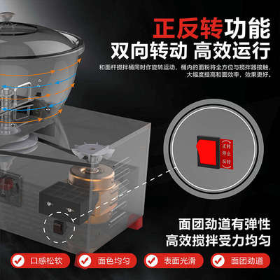 小型全自动厨师盆式和面机家用揉面机新款商用3/5/10公斤和面压机