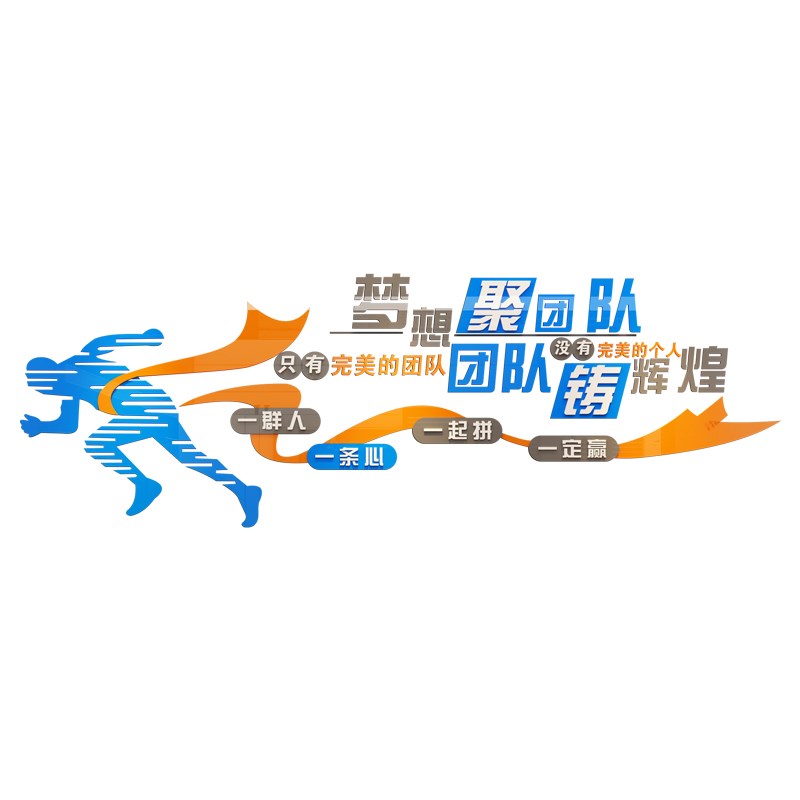 办公室装饰布置企业文化墙贴纸3d立体公司团队员工激励志标语自粘