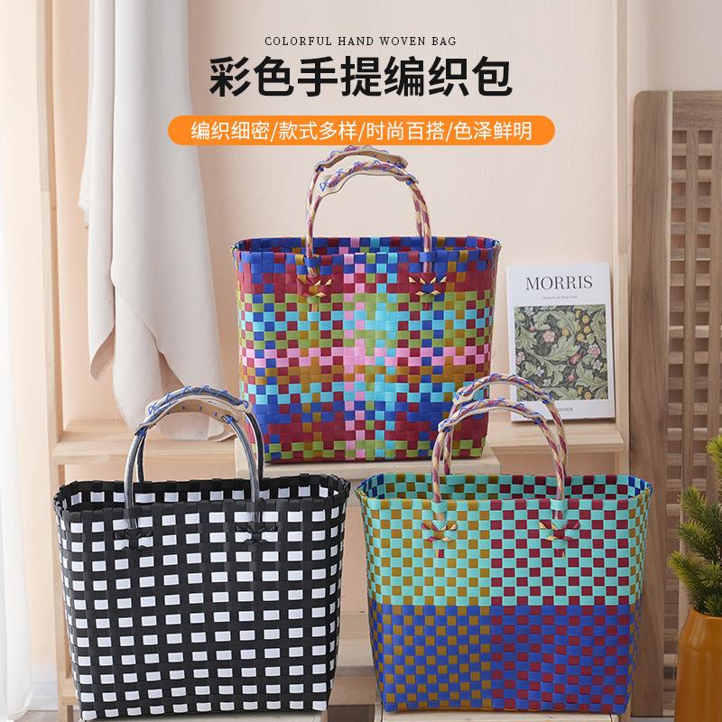 泰国网红菜篮子手工编织包女士出