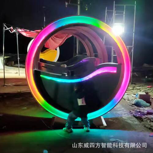 威四方互动发电单车喷泉喷水单车体验脚踏水车景区装置摆件
