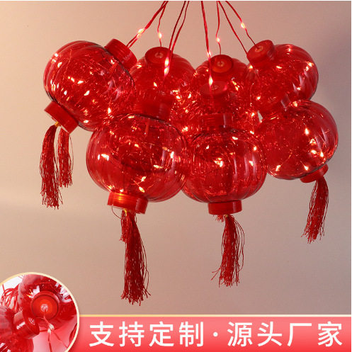 新年红灯笼灯串跨境新款中国风喜庆结婚装饰电池盒灯串小彩灯批发图片