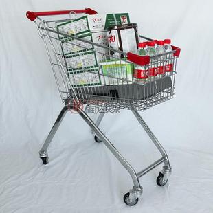 超市购物车折叠商场手推车便利店购物车人字脚卖场金属购物车