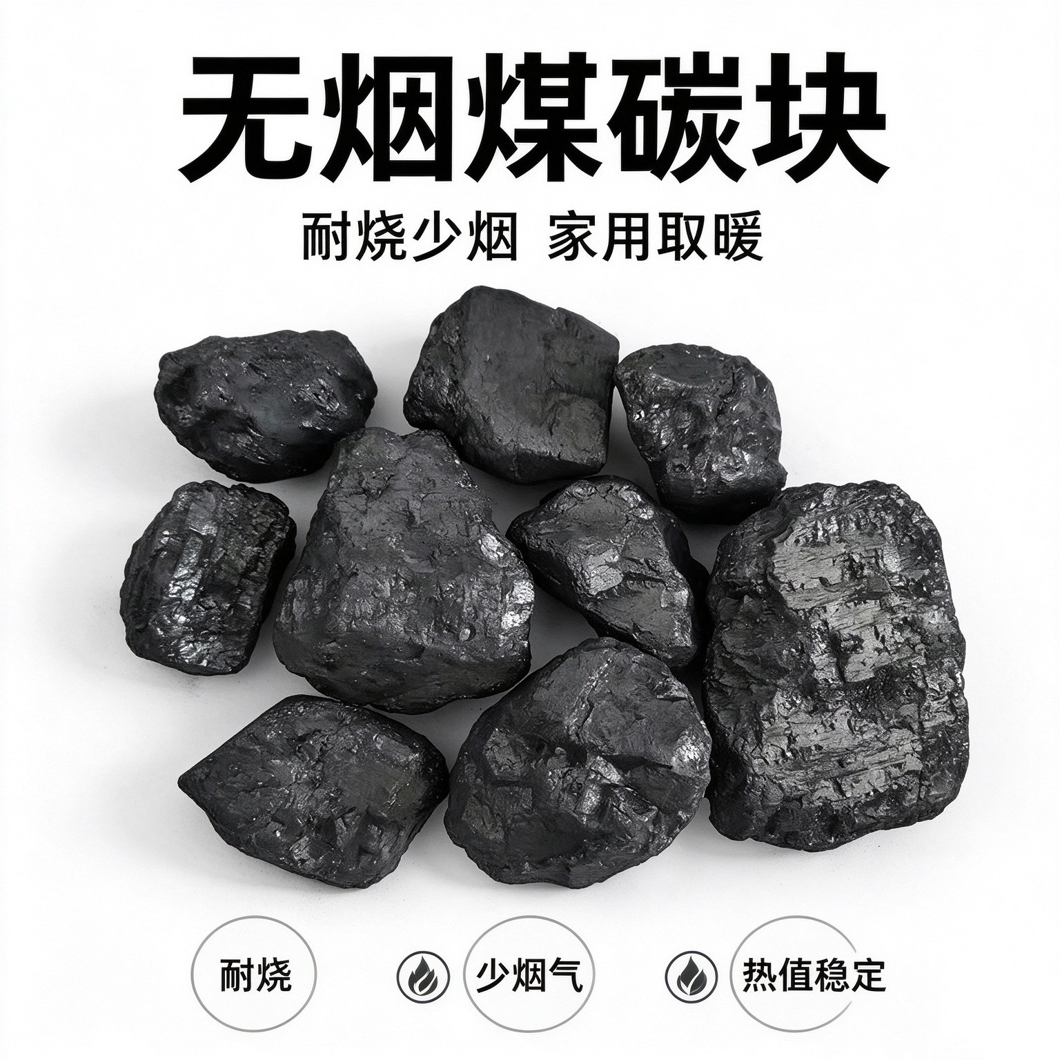 无烟煤块家用取暖锅炉高热量钢炭