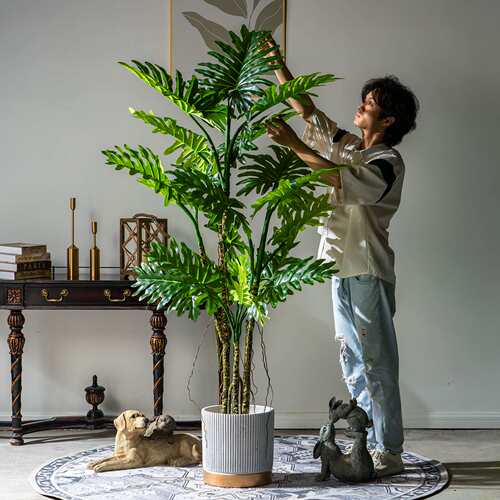 高端春羽树仿真植物盆栽大型假树绿植客厅造景装饰摆件春羽叶搭配