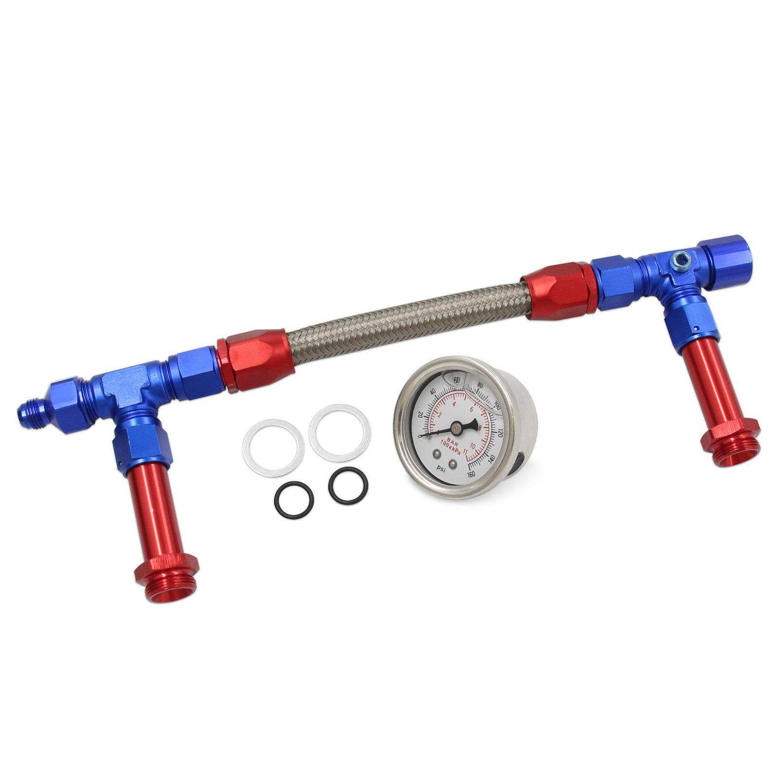 7/8”-20螺纹燃油编织软管油冷油管双接头AN8带AN6转接