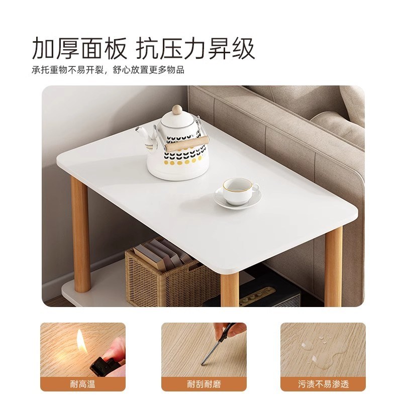 简易边几北欧方形小茶几双层沙发边柜侧边柜卧室床头柜阳台置物架