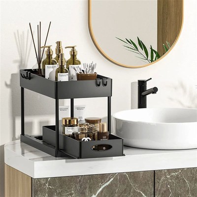 2Packs Under Sink Organizer Sliding Cabinet Basket Organizer