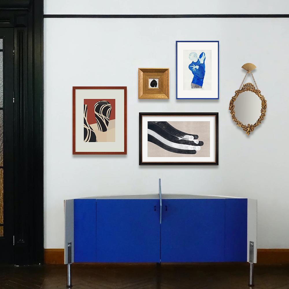 现代中古风装饰画极简艺术小众挂画高级感客厅玄关餐边柜壁画