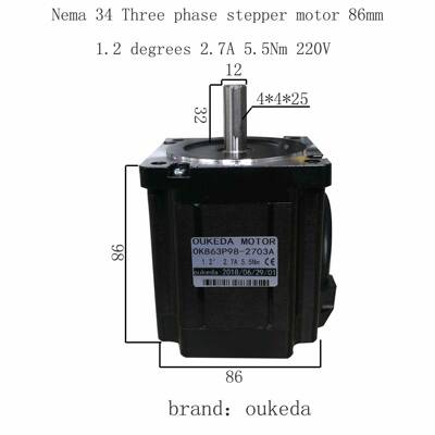 86threephasemotor1.2degrees220v5.5Nm2.7ANema34