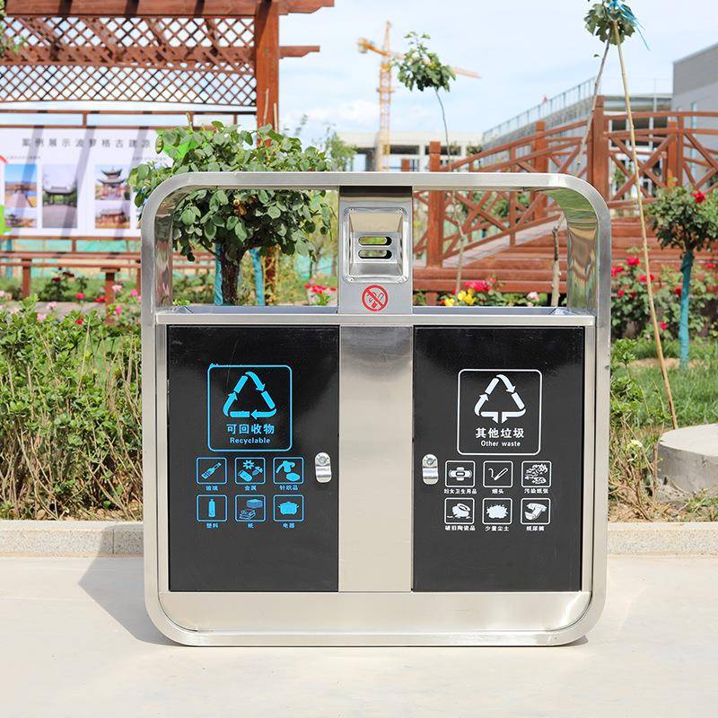 户外镀锌板不锈钢垃圾桶户外垃圾箱市政环保分类果皮箱户外垃圾桶