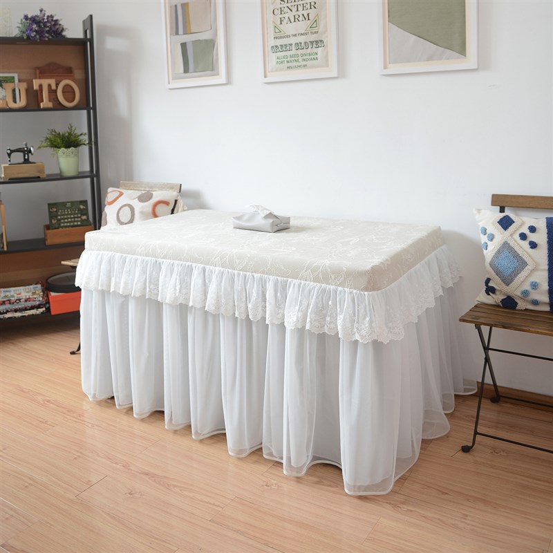 简约奶油风浮雕布艺蕾丝纱裙摆茶几电炉烤火桌桌罩防尘罩装饰罩套