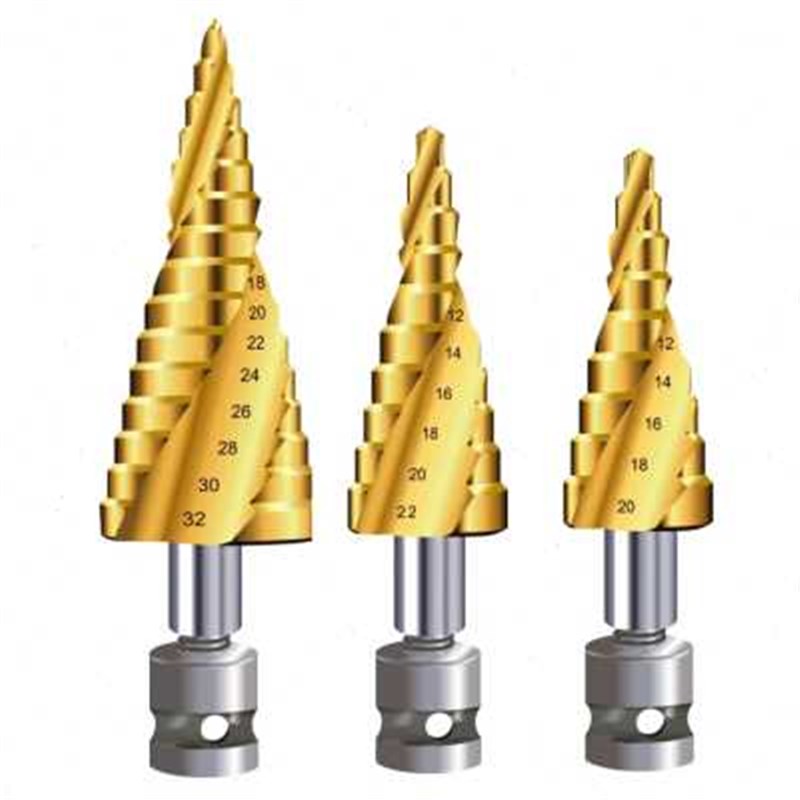 宝塔钻头电动扳手钻头木工开孔器风炮转换头阶梯钻头模板金属打孔
