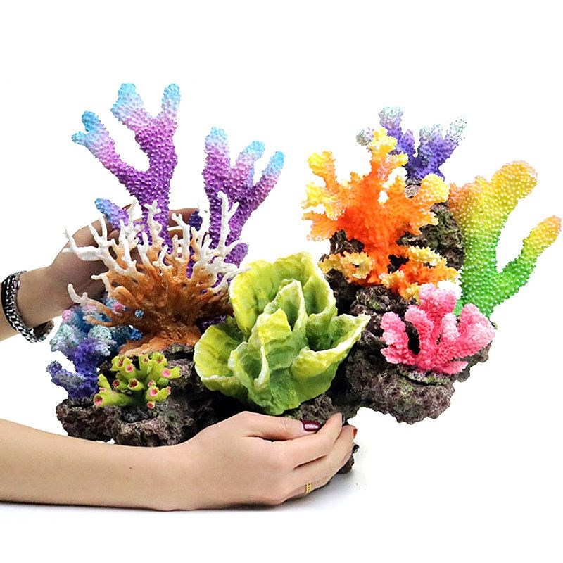 鱼缸生态造景全套珊瑚造景假山水族箱仿真海水假水草珊瑚礁套餐海