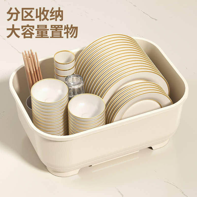 塑料沥水碗柜收纳箱厨房碗筷收纳盒碗碟架家用带盖防尘沥水碗架子