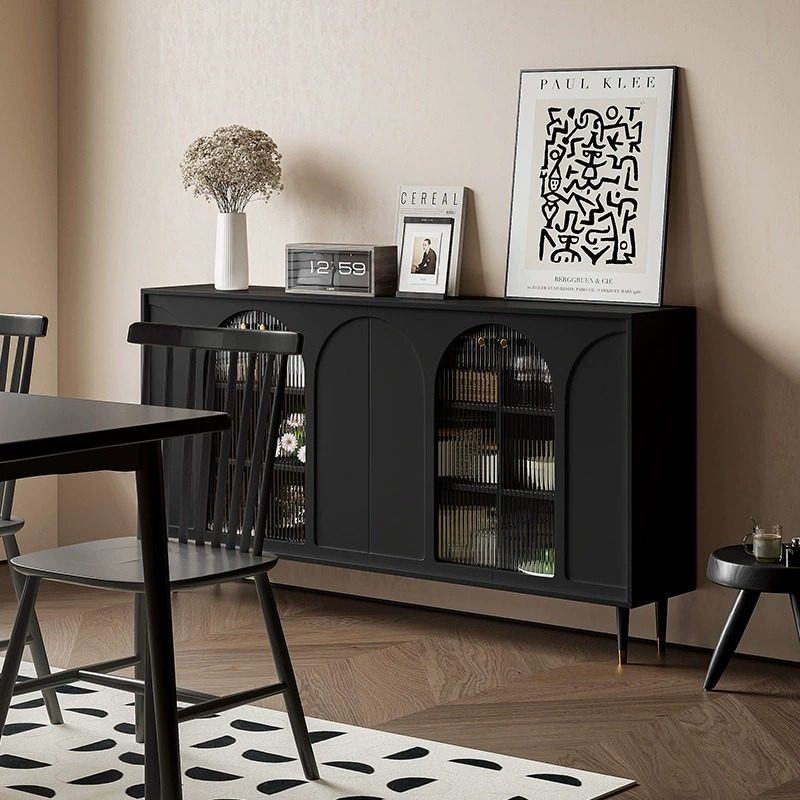 现代简约餐柜收纳柜装饰客厅茶水酒靠墙超薄诧寂风黑色柜子,住宅家具,餐边柜,淘宝优惠券,粉丝福利购,淘宝优惠卷