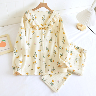 月子服二件套秋冬纯棉夹棉哺乳喂奶家居服10月份11孕妇睡衣怀孕