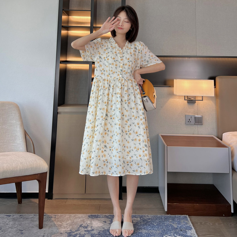 孕妇夏装连衣裙2025新款宽松遮肚子时尚甜美减龄孕妇洋气碎花裙子,孕妇装/孕产妇用品/营养,连衣裙,淘宝优惠券,粉丝福利购,淘宝优惠卷