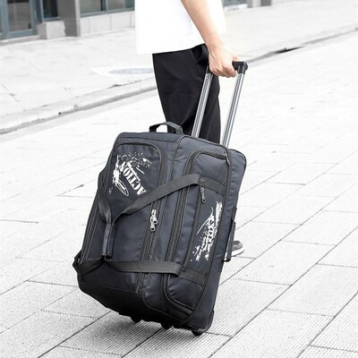 大容量拉杆包拖轮包旅行包男登机加高箱包打工行李包轻便带滑轮包