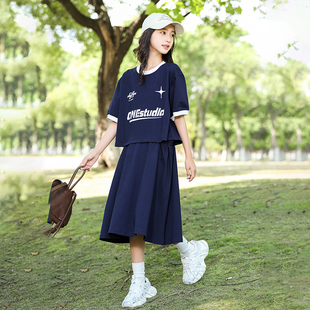 女童连衣裙夏装儿童2024网红裙子大童装洋气时髦套装女孩夏季衣服