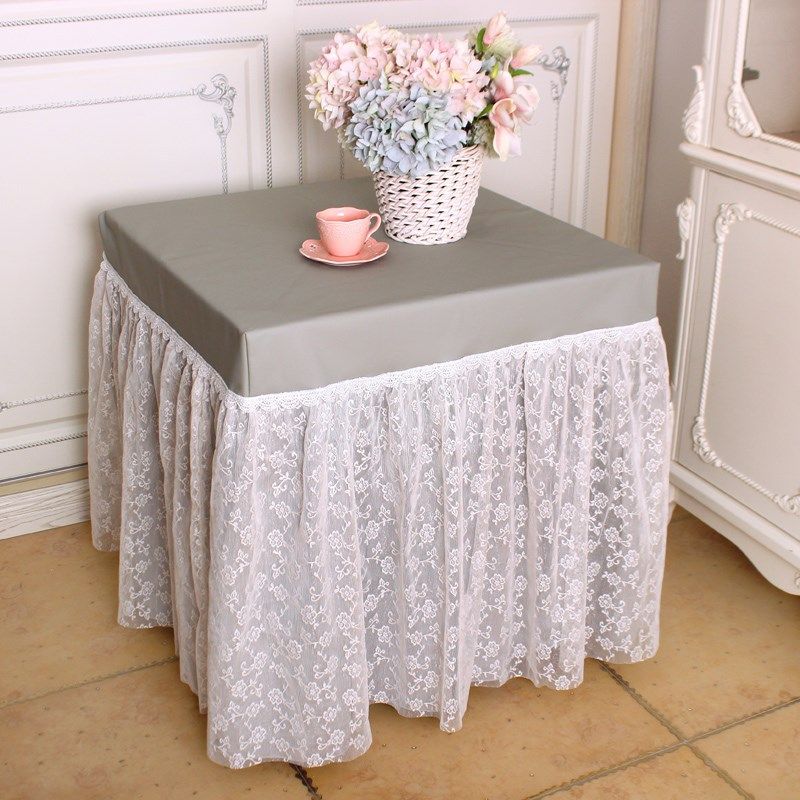 浅灰色皮革防水防油方形桌布床头柜罩茶几罩蕾丝烤火罩电暖炉罩套,居家布艺,桌布,淘宝优惠券,粉丝福利购,淘宝优惠卷